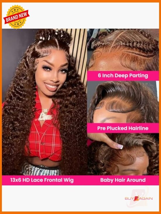 30 Inch Deep Wave Lace Front Wig Human Hair 13x6 Pre Plucked Glueless Deep